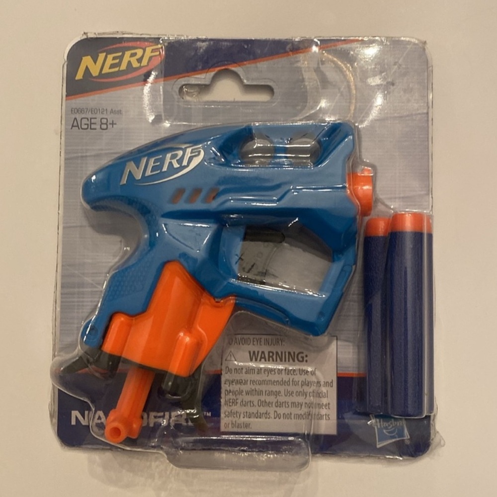 Hasbro Nerf NWT Nanofire Blaster Darts Set Blue Orange OS